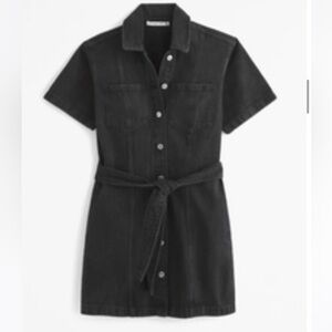 Abercrombie & Fitch Black Denim Shirt Dress